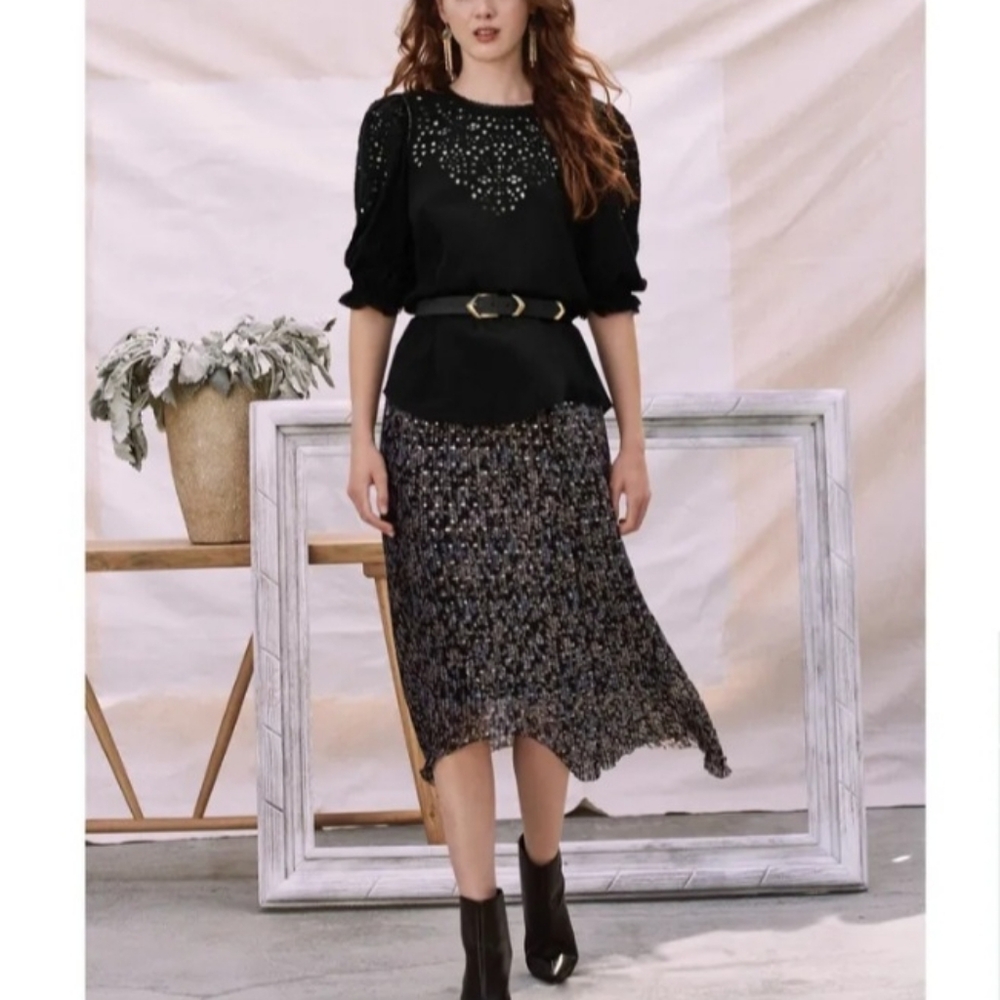 Women's Matilda Jane Good Hart Wimberley Pleated Skirt Small Long-Midi